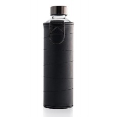 Equa Mismatch stikla ūdens pudele ar mākslīgās ādas apvalku Graphite, 750ml