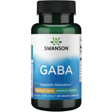 Swanson uztura bagātinātājs Gaba (Gamma aminosviestskābe) 750mg, 60 kaps.
