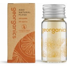 Georganics dabīgs zobu diegs bērniem ar apelsīnu, 50m