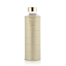 Equa Mismatch stikla ūdens pudele ar mākslīgās ādas apvalku Golden, 750ml