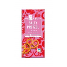 Vivani iChoc BIO vegānā šokolāde ar kliņgera gabaliņiem un jūras sāli Salty Pretzel, 80g