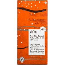 Vivani BIO tumšā šokolāde ar karameli un Fleur de Sel sāli, 80g