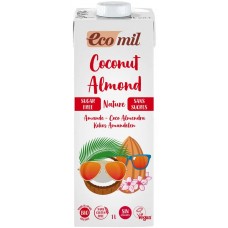 Ecomil BIO kokosriekstu un mandeļu dzēriens bez cukura, 1l