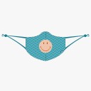 Loqi sejas maska Geometric Blue Smiley