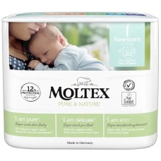 Moltex eko autiņbiksītes jaundzimušajiem 2 - 4 kg, 22gb.