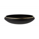 Vaidava Ceramics kolekcija Eclipse Gold zemā bļoda ar zelta maliņu, 200x50mm, 0,7l