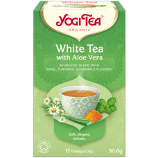 Yogi Tea BIO baltā tēja ar alveju, 17pac./30,6g