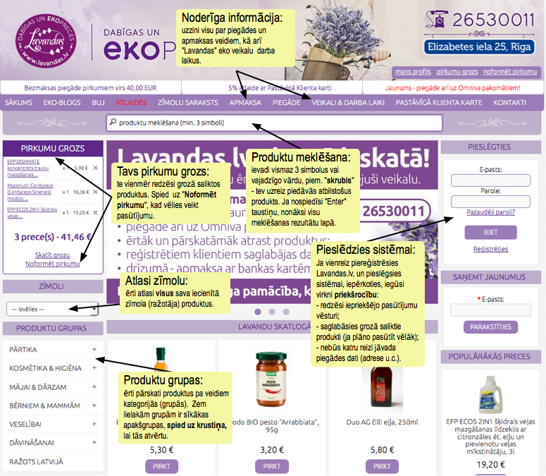 Kā iepirkties Lavandas.lv
